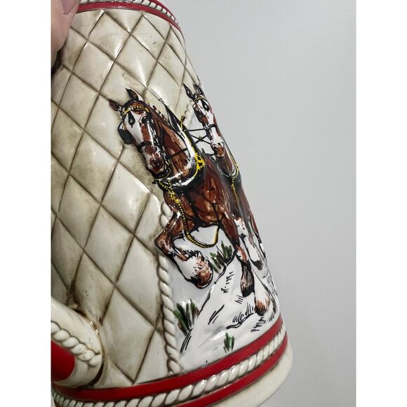 Vtg 1985 Budweiser Series 'A' Anheuser Busch Holiday Beer Stein Mug Clydesdale - Picture 7 of 9